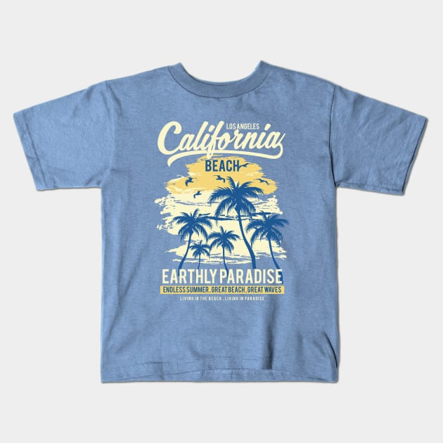 California Beach Earthly Paradise Seal Beach Kids T-Shirt by khalmer